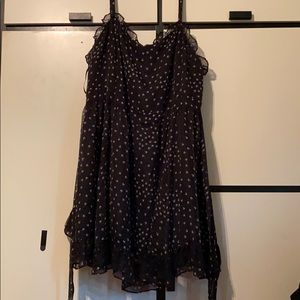 Black Skull Print Frilly Dress